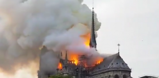 Катедралата Нотр Дам се запали и рухна катедрала