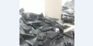 Смразяваща гледка: Трупове в чували на починали от вируса в Бергамо