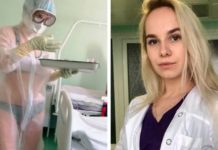 Политици и медици в защита на медсестрата, която обслужва болни от коронавирус с прозрачен защитен костюм