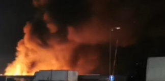 Запалена кола блокира магистрала „Тракия /видео/