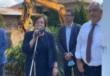 Борисов направи първа копка на нов мост в Троян, качи кметица от БСП в джипа си