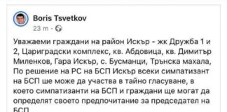 Социалист зове във Фейсбук за манипулации в полза на Нинова