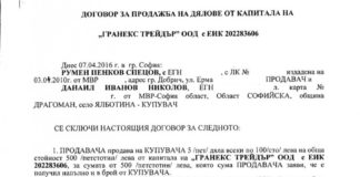 Ето целия договор, с който шефът на НАП Румен Спецов е продал фирмата си на Данаил Николов