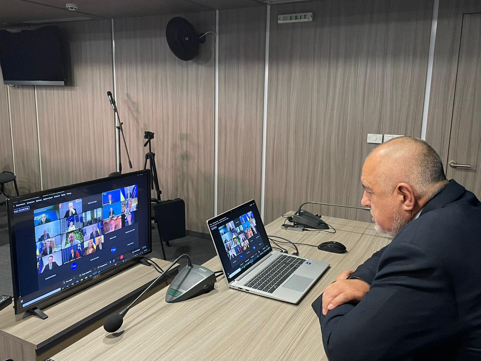 Лидерът на ГЕРБ Бойко Борисов участва онлайн на срещата на