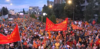 Многохиляден митинг в Скопие срещу договора с България
