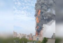 218-метров небостъргач горя в Китай /видео/