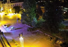 Шофьор помете автобусна спирка в центъра на Велико Търново (ВИДЕО)