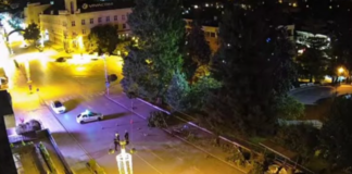 Шофьор помете автобусна спирка в центъра на Велико Търново (ВИДЕО)