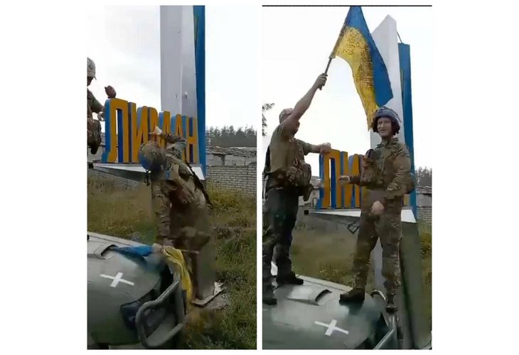 Украинските войници влизат в град Лиман важен железопътен възел в