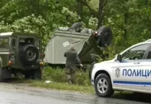 Военен камион на НАТО катастрофира край Монтана