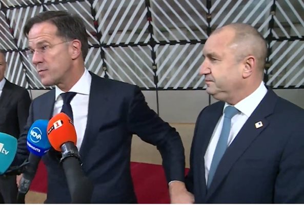 Премиерът на Нидерландия Марк Рюте и президентът Румен Радев се
