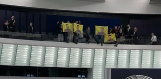 Хаос в ЕП: кюрди се провесиха през терасата