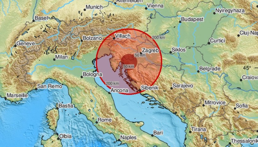 Земетресение с магнитуд 5 3 по Рихтер е регистрирано в Хърватия