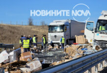 Катастрофа между два тира затвори АМ „Марица“