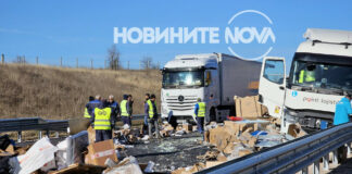 Катастрофа между два тира затвори АМ „Марица“