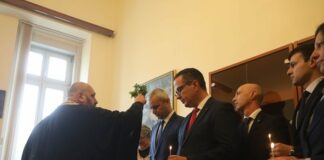 Свещеник изгони злите сили от бившата стая на ДБ в парламента по искане на Костадинов