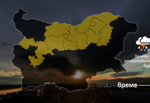 Жълт код за гръмотевични бури в 10 области в страната