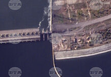 Украйна обвини Русия за разрушената стена на язовира „Нова Каховка“ край Херсон, предупреждава за сериозни наводнения