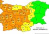 Оранжев код за опасно време в 15 области на страната, жълт – в 6
