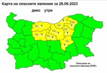 Жълт код за дъжд и гръмотевици в 8 области у нас
