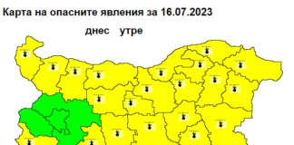 Жълт код за опасно горещо време в почти цялата страна