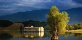 Микробус мина през легнал човек край язовир Жребчево след посрещането на Джулая