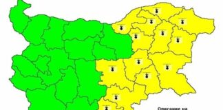Жълт код за опасно горещо време в 13 области