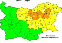 Жълт код за валежи и гръмотевици в 12 области у нас
