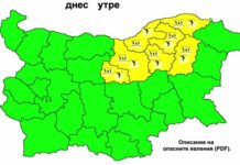 Жълт код за бури и порои в 7 области у нас