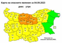 Жълт код за валежи в почти цялата страна