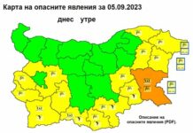 Жълт код за силен вятър, дъжд и гръмотевици
