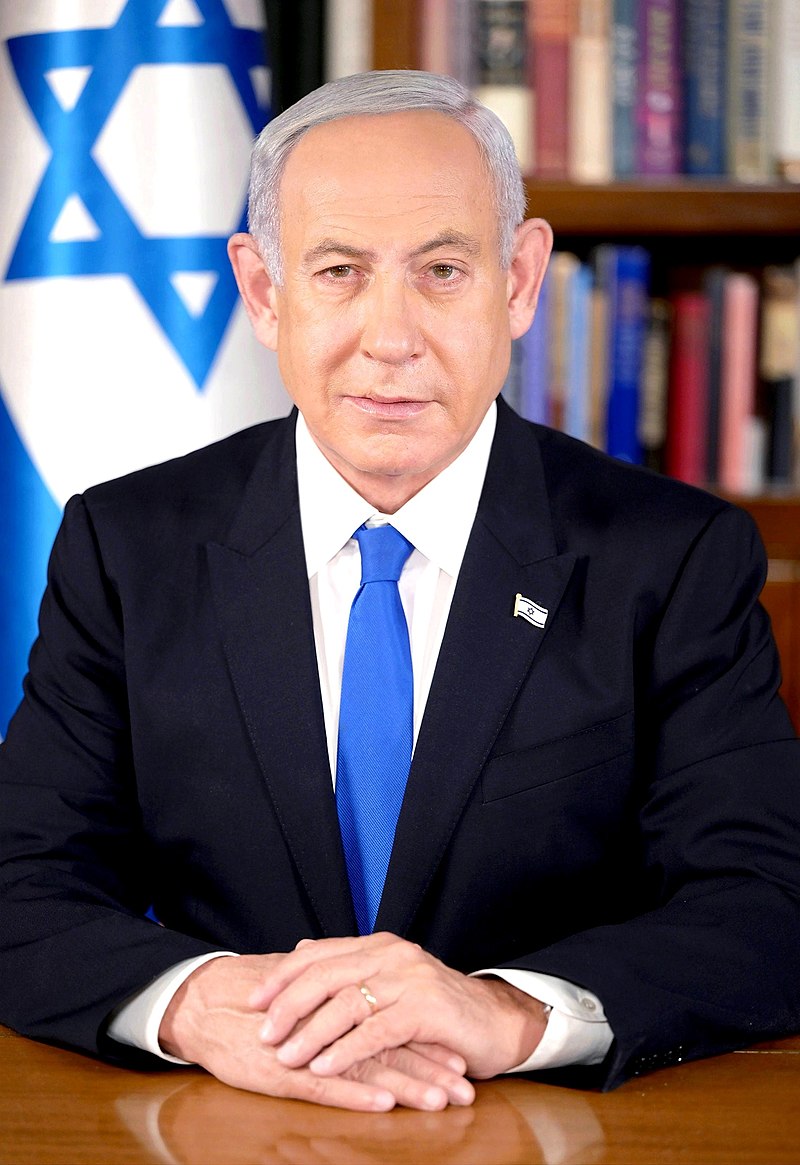 Министър-председателят на Израел Бенямин Нетаняху и лидерът на опозицията Бени