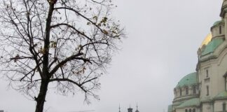 Писателят Стефан Кисьов: Безумие. Чистят паветата пред „Св. Ал. Невски“ с водоструйка