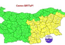 Жълт код за силен вятър в 13 области у нас в четвъртък