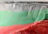 По повод 3 март Ниагарският водопад грейна в цветовете на българското знаме