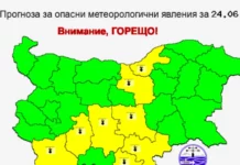 Жълт код за опасни горещини за 8 области в България