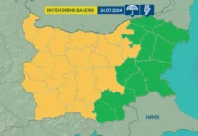 Жълт код за валежи и гръмотевични бури в 18 области