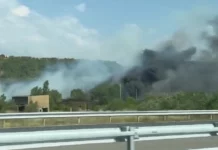 Бърз влак причини огромен пожар на гара Кочериново, Е-79 е затворен