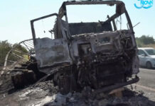 Тир с пластмаса изгоря на „Тракия“