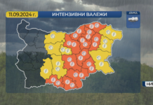 Жълт и оранжев код за проливни валежи и днес