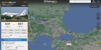 Правителственият самолет излетя за Ливан