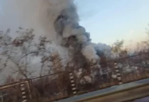 Голям пожар бушува в района на надлез „Надежда“ в София