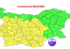 Жълт код за интензивни валежи в 18 области у нас в петък