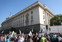 Поддръжници на лева се събраха пред сградата на Народното събрание