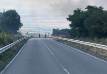 Голям пожар край Карнобат, активираха BG-Alert