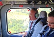 Даниел Митов и австрийският му колега Герхард Карнер огледаха границата с хеликоптер