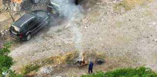 Дрон засне възрастен мъж да пали огън край пострадалото от големия пожар село Плоски в Пирин