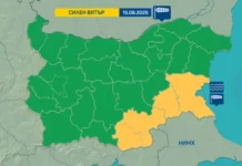 Жълт код за силен вятър с пориви до 80 км/ч в Югоизточна България в петък – 15 август