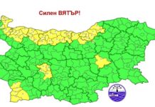 За 9 области е обявен жълт код за силен вятър в събота