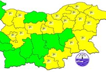 Жълт код за силен вятър в по-голямата част от страната в петък